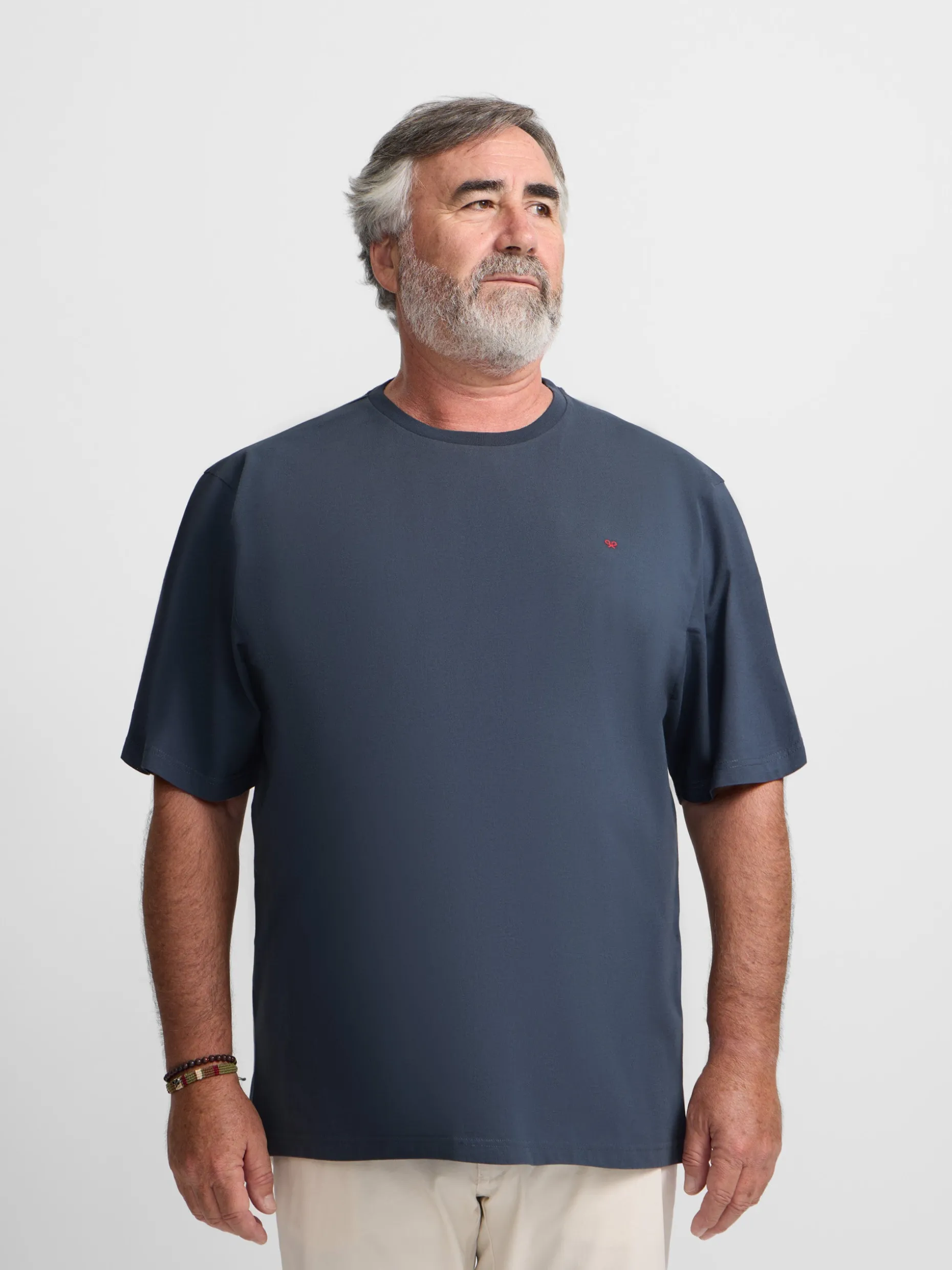 Camiseta silbon minilogo azul marino