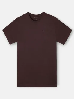 Camiseta silbon minilogo marron