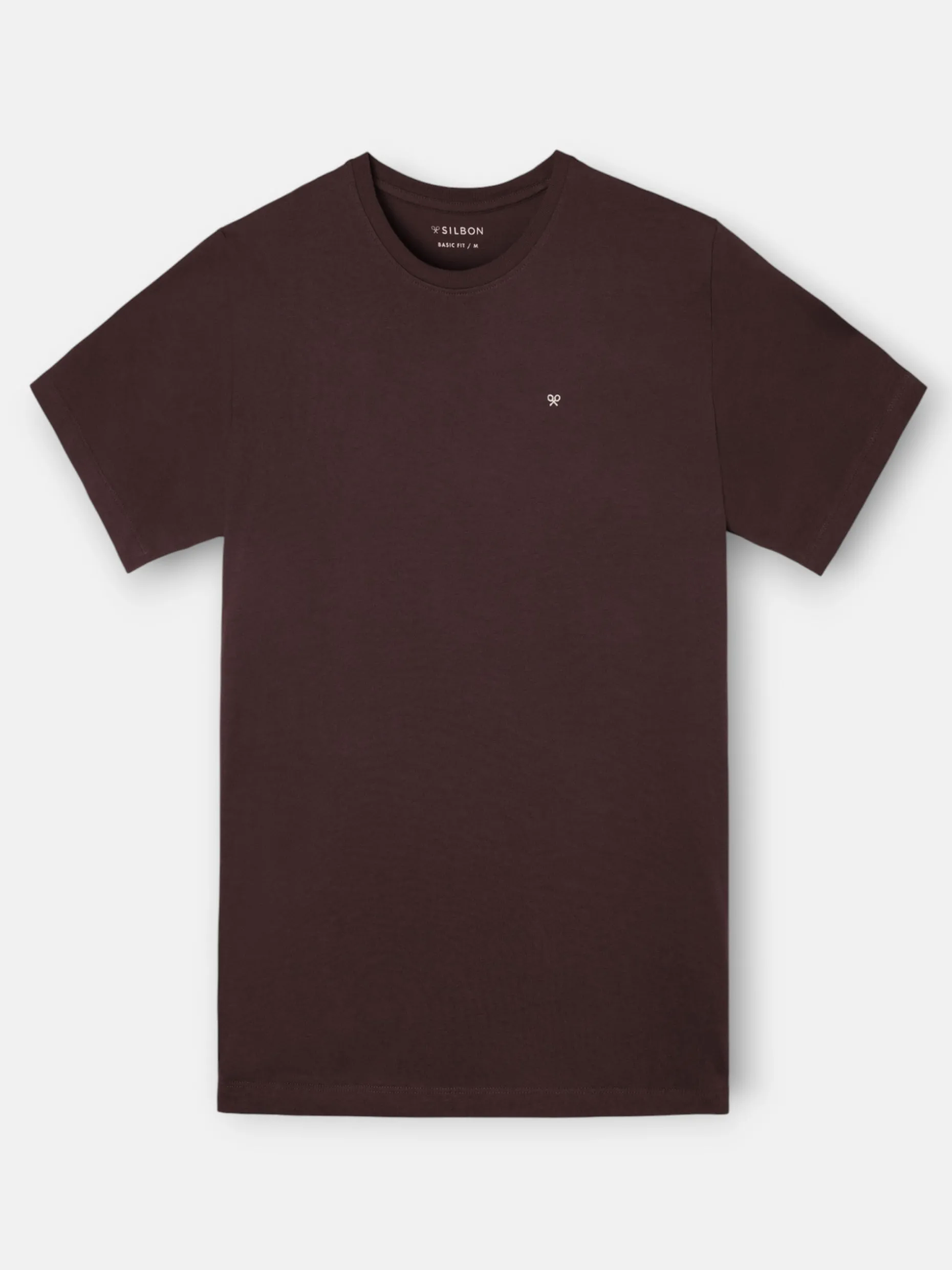 Camiseta silbon minilogo marron