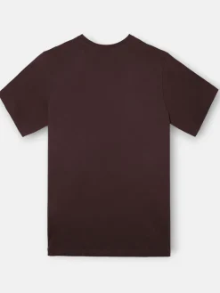 Camiseta silbon minilogo marron
