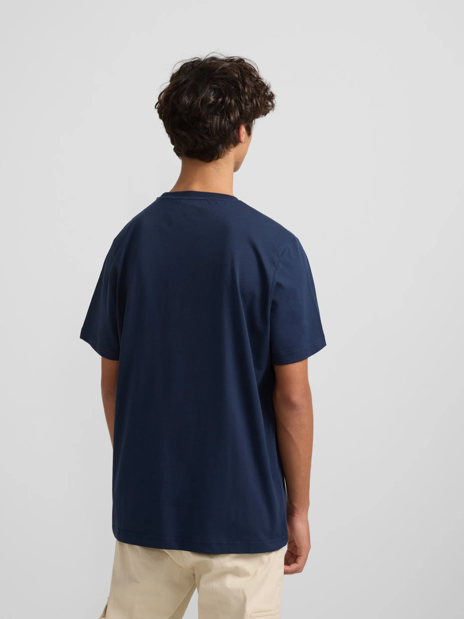 Camiseta silbon raqueta media azul marino