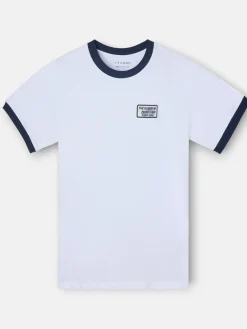 Camiseta silbon retro patch blanca