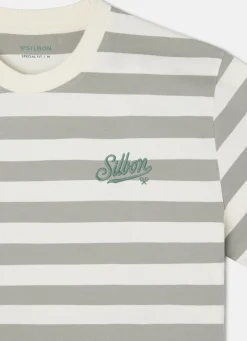 Camiseta special fit raya verde crema