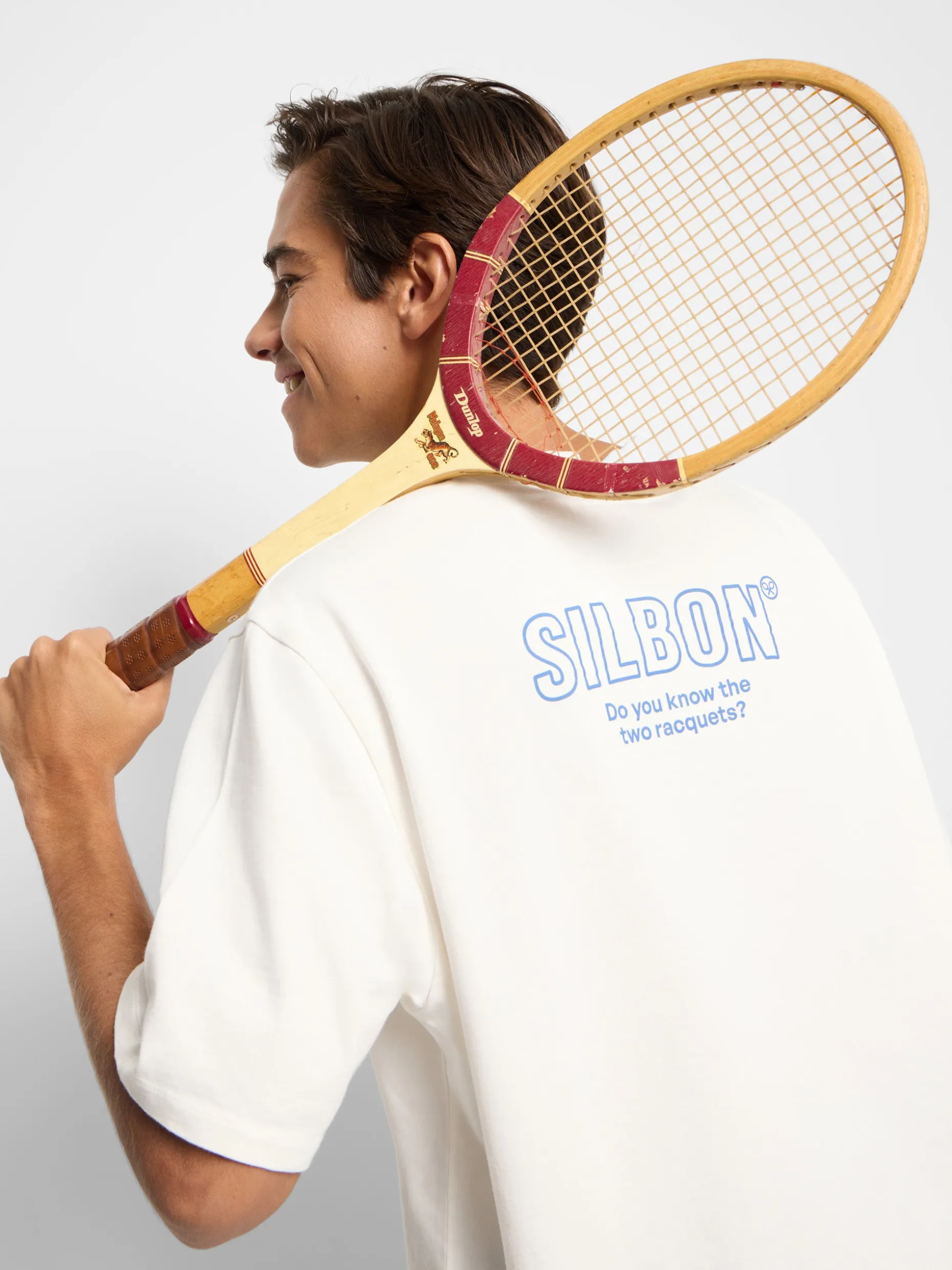 Camiseta special fit two rackets blanca
