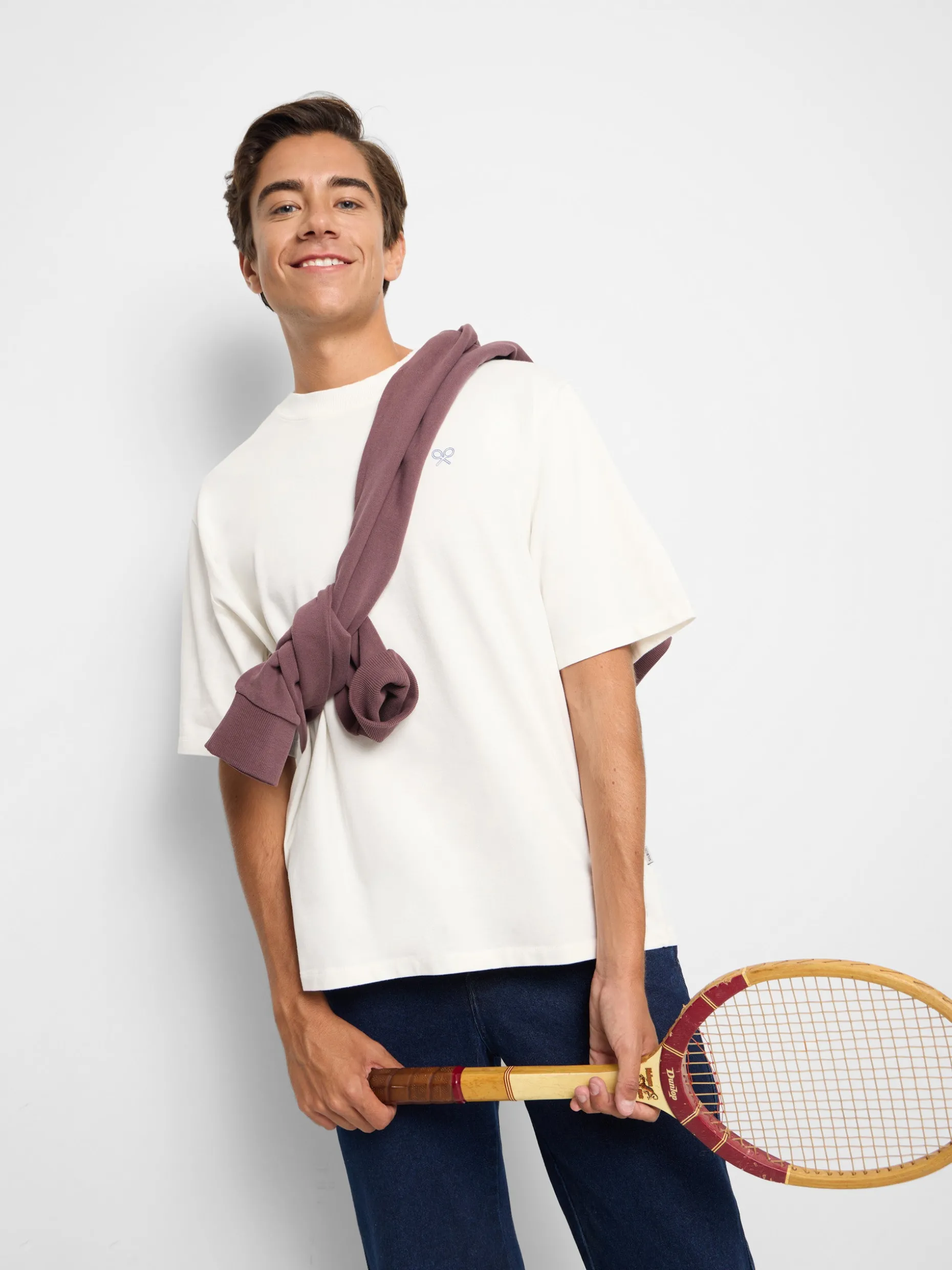 Camiseta special fit two rackets blanca