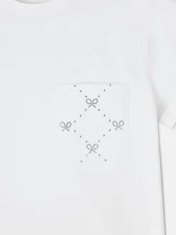 Camiseta woman bolsillo raquetas blanca