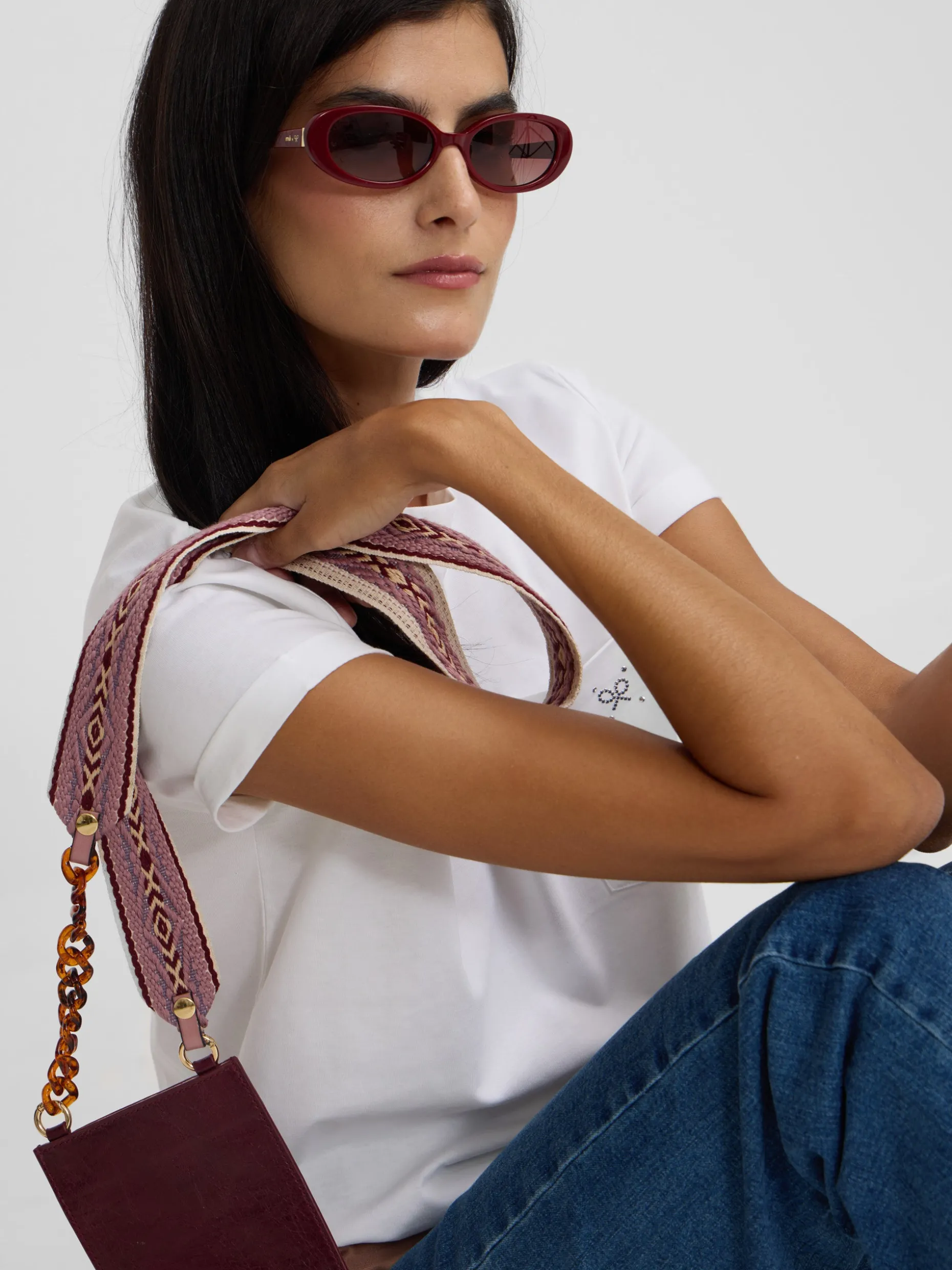 Camiseta woman bolsillo raquetas blanca