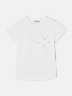 Camiseta woman bolsillo raquetas blanca