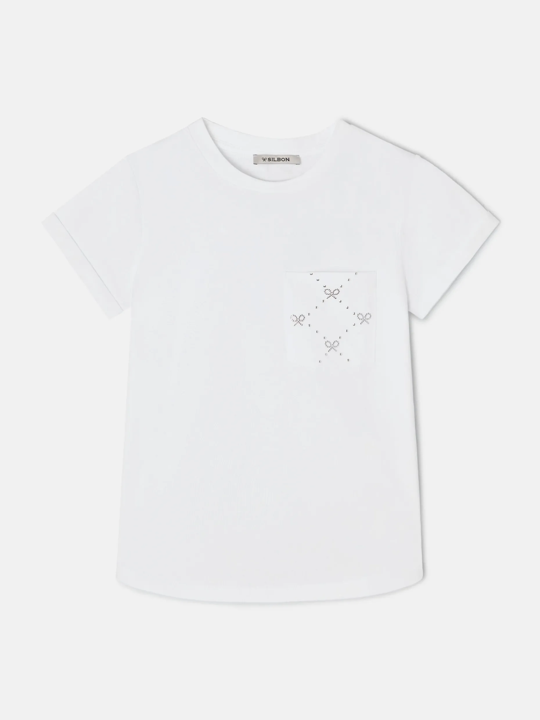 Camiseta woman bolsillo raquetas blanca