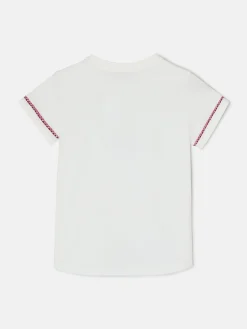 Camiseta woman bordado etnico multicolor blanca