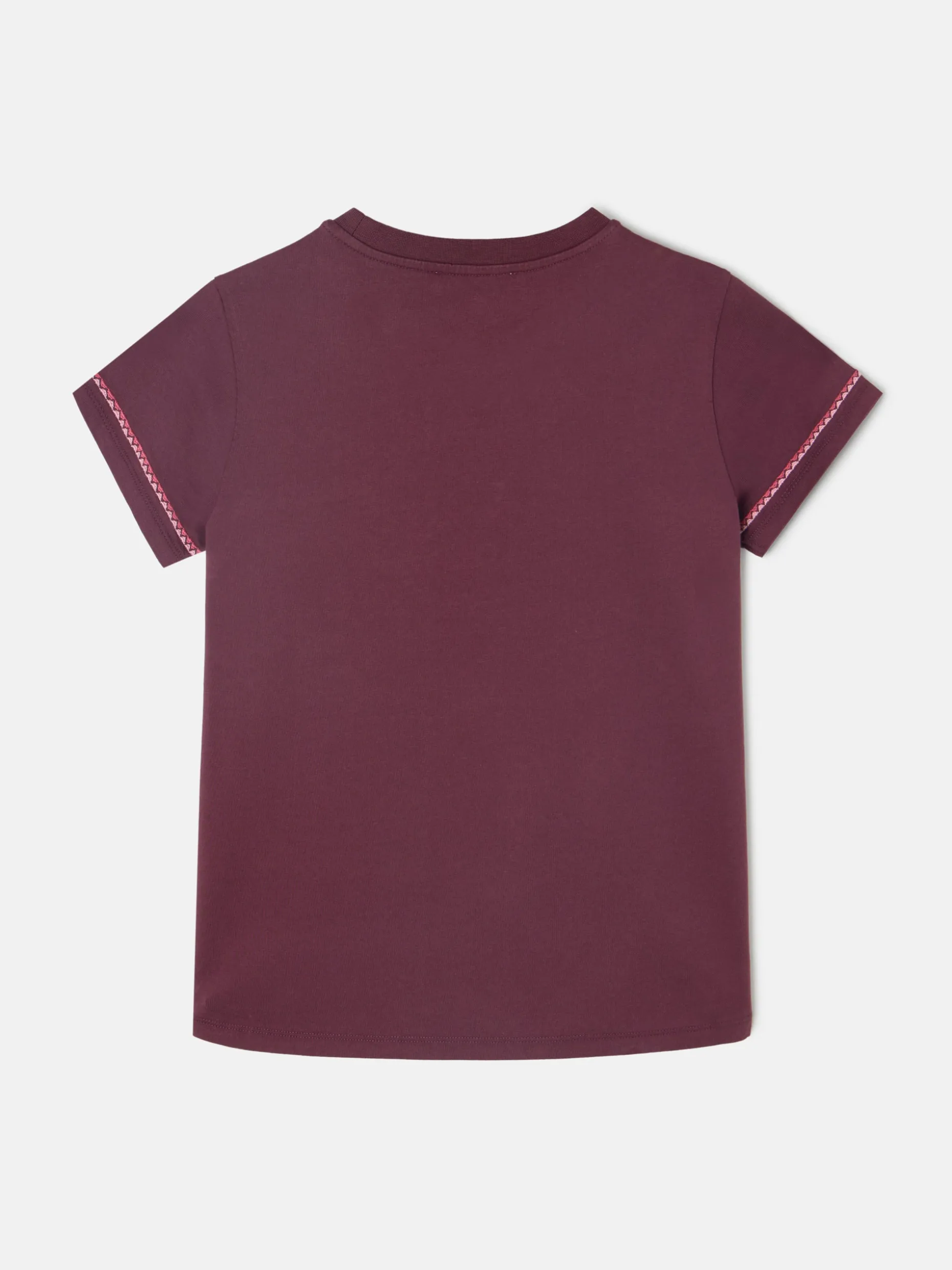 Camiseta woman bordado etnico multicolor granate