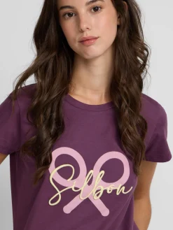 Camiseta woman clasica raqueta morado