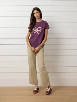 Camiseta woman clasica raqueta morado
