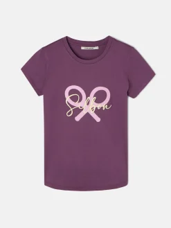 Camiseta woman clasica raqueta morado
