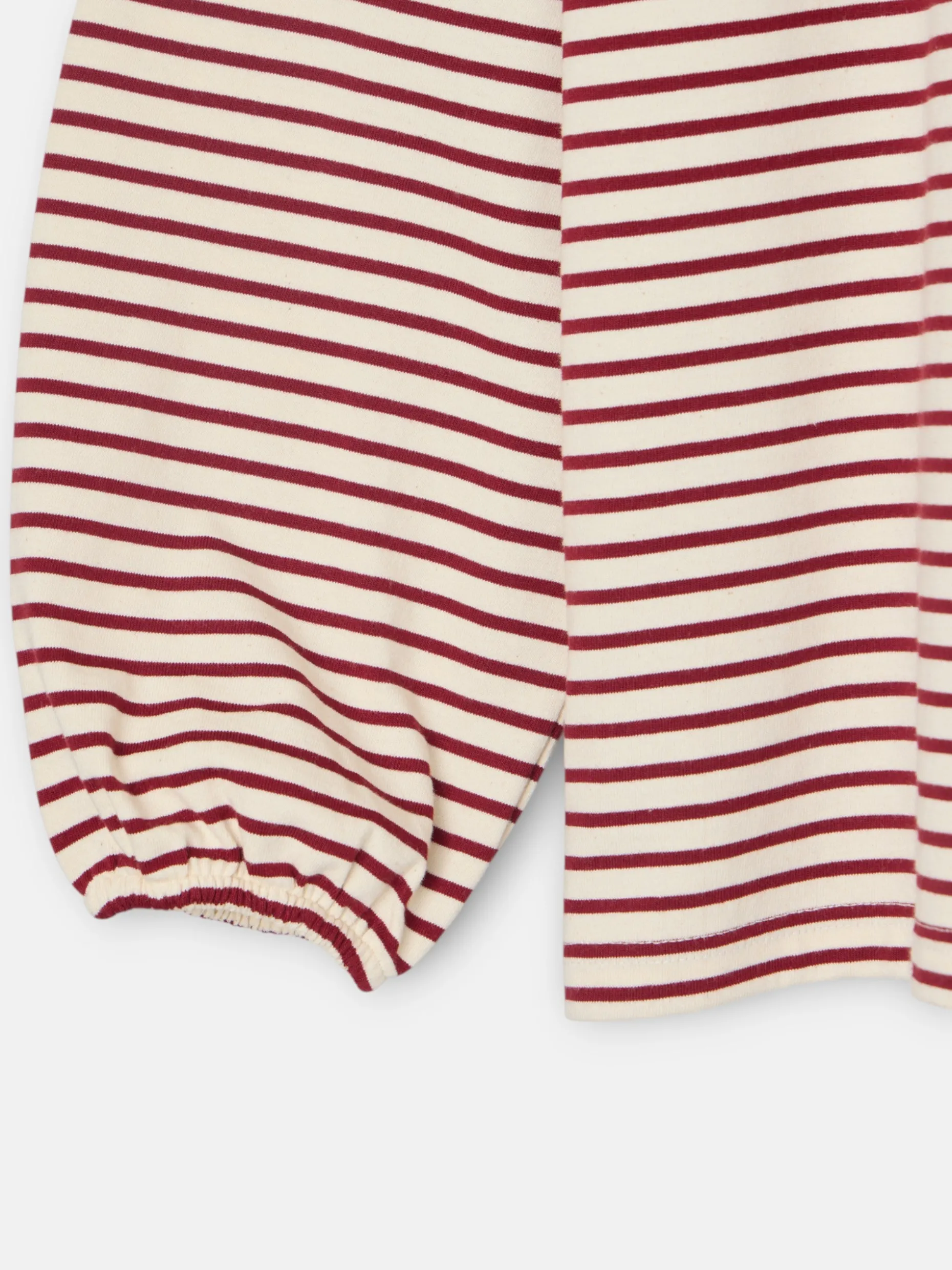 Camiseta woman cuello bobo rayas granate