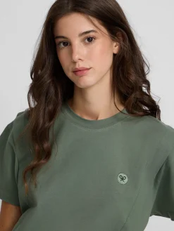Camiseta woman hombreras verde