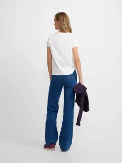 Camiseta woman letras silbon blanca
