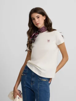 Camiseta woman letras smile blanca