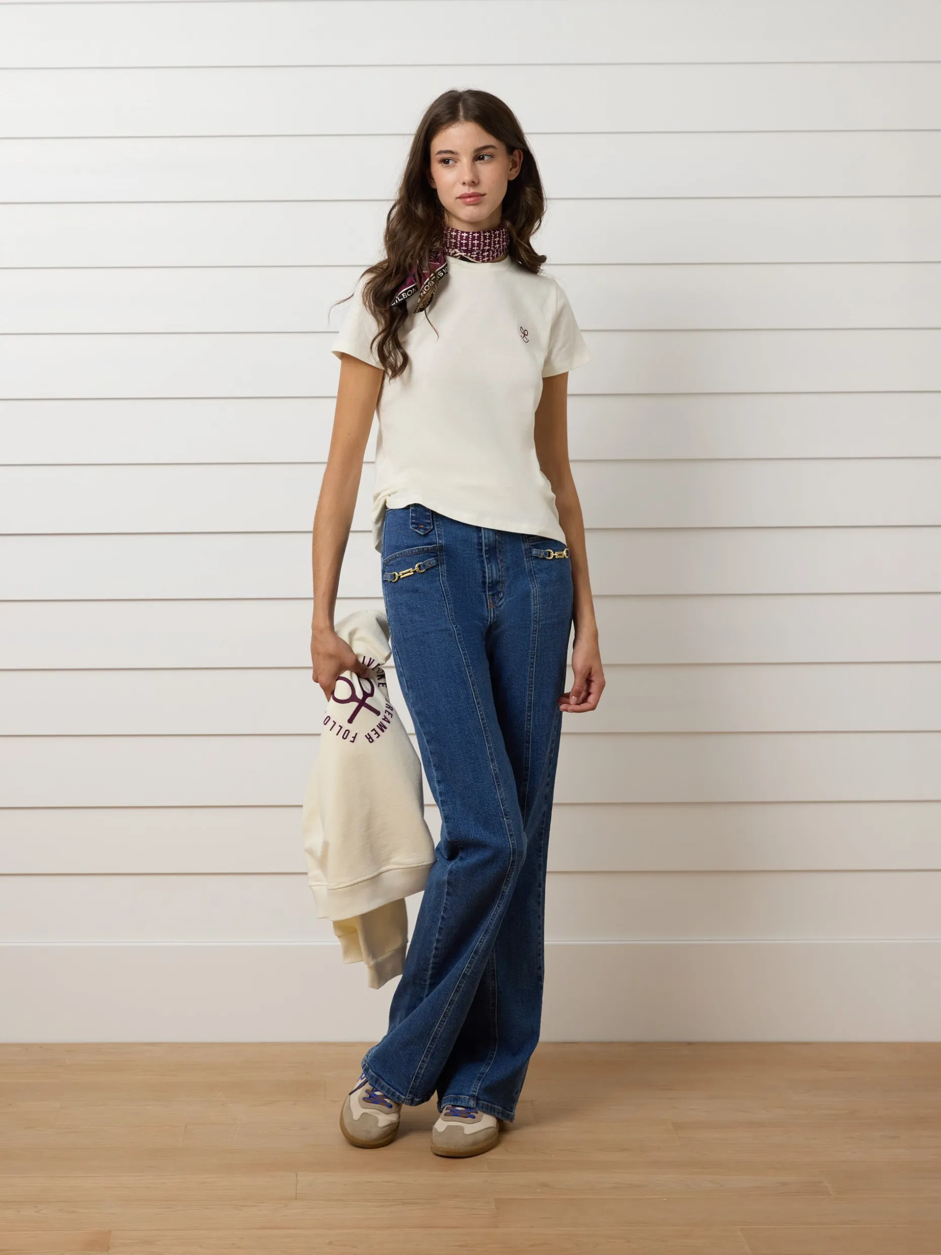 Camiseta woman letras smile blanca