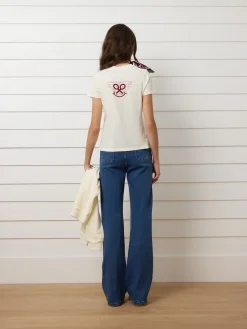 Camiseta woman letras smile blanca
