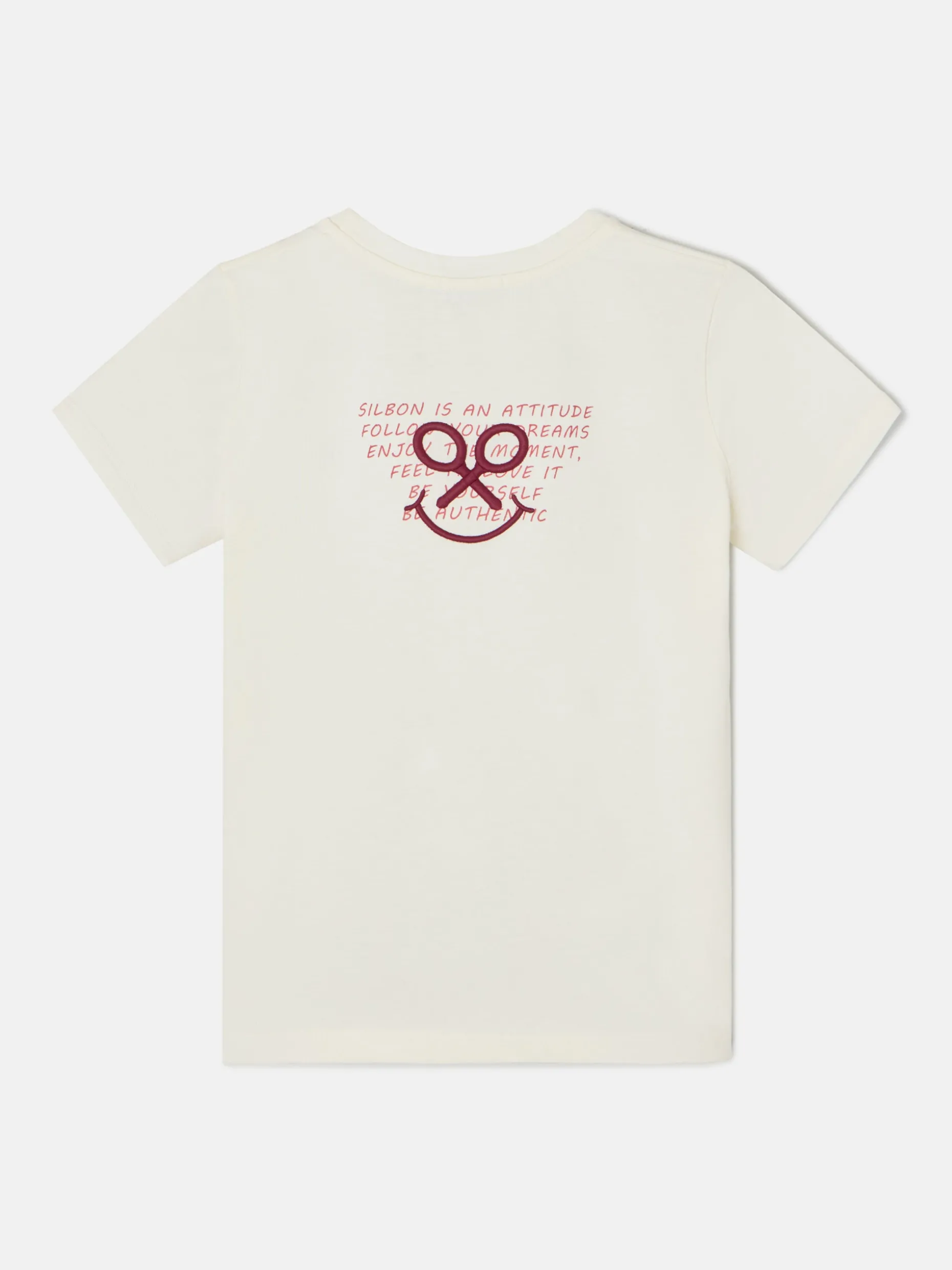 Camiseta woman letras smile blanca