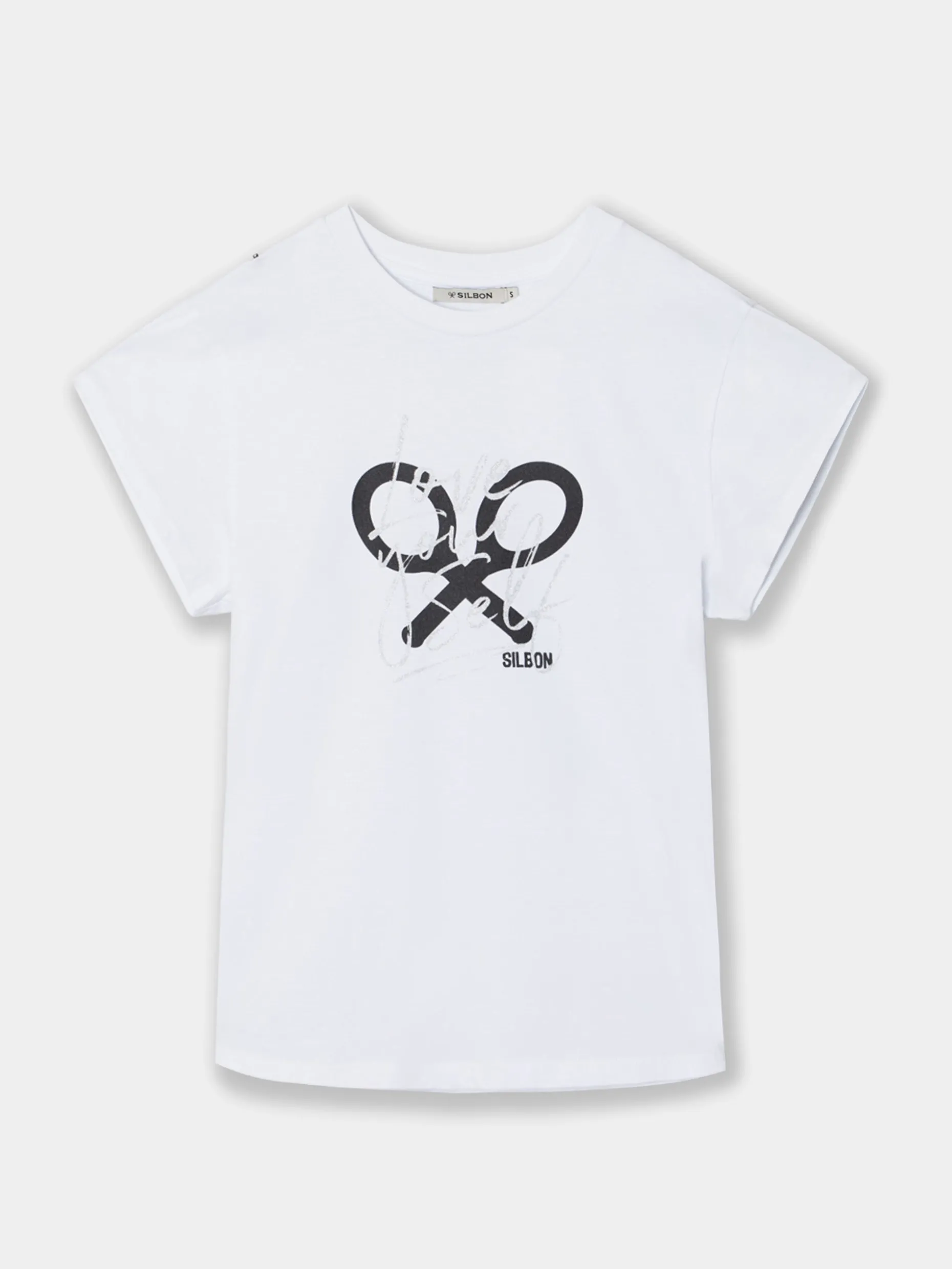 Camiseta woman manga roll out blanca