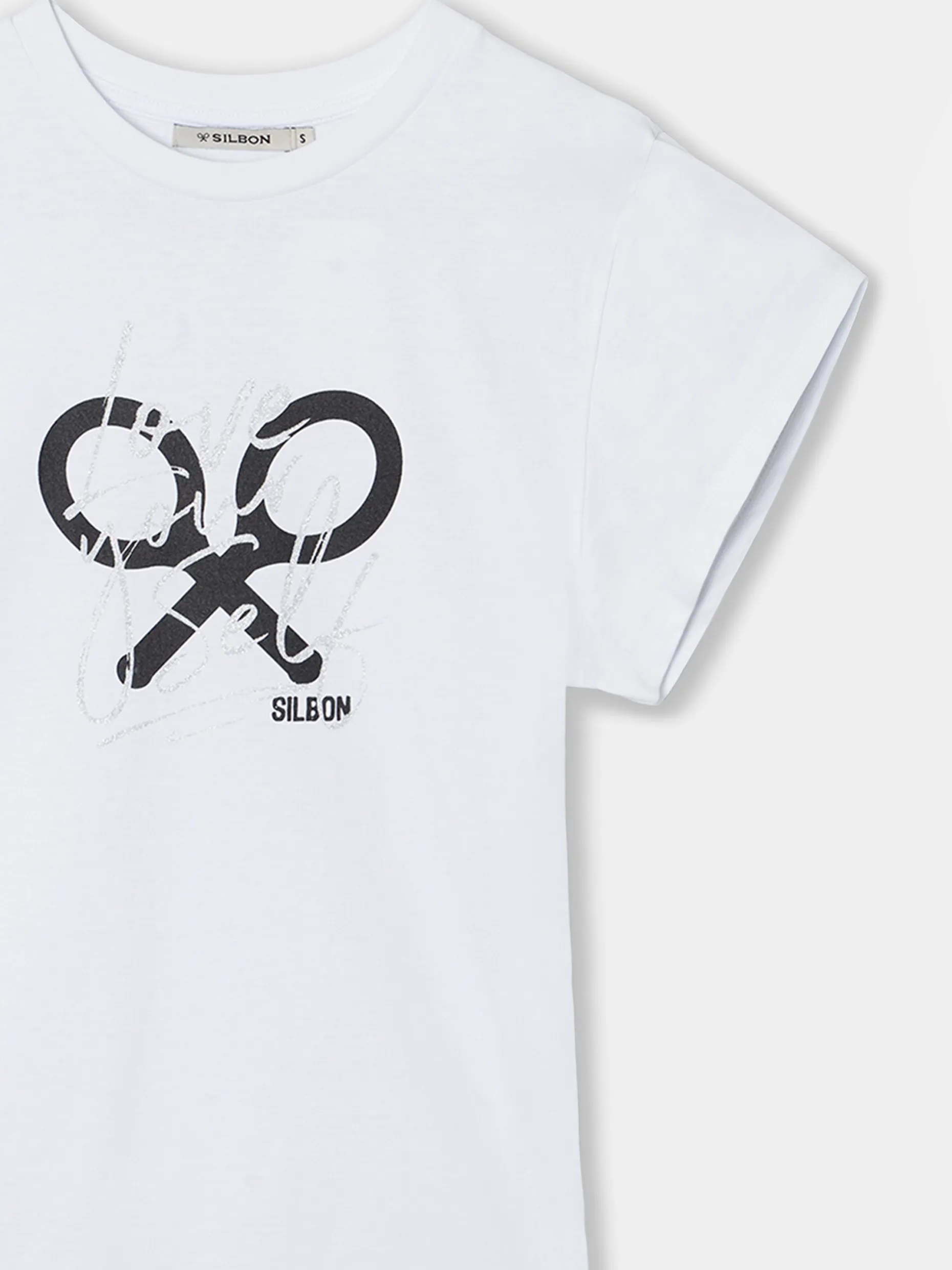 Camiseta woman manga roll out blanca