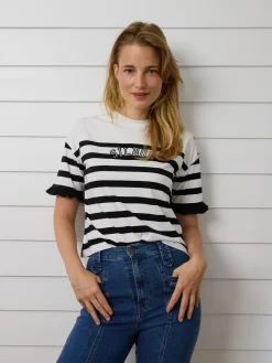 Camiseta woman rayas negra y blanca