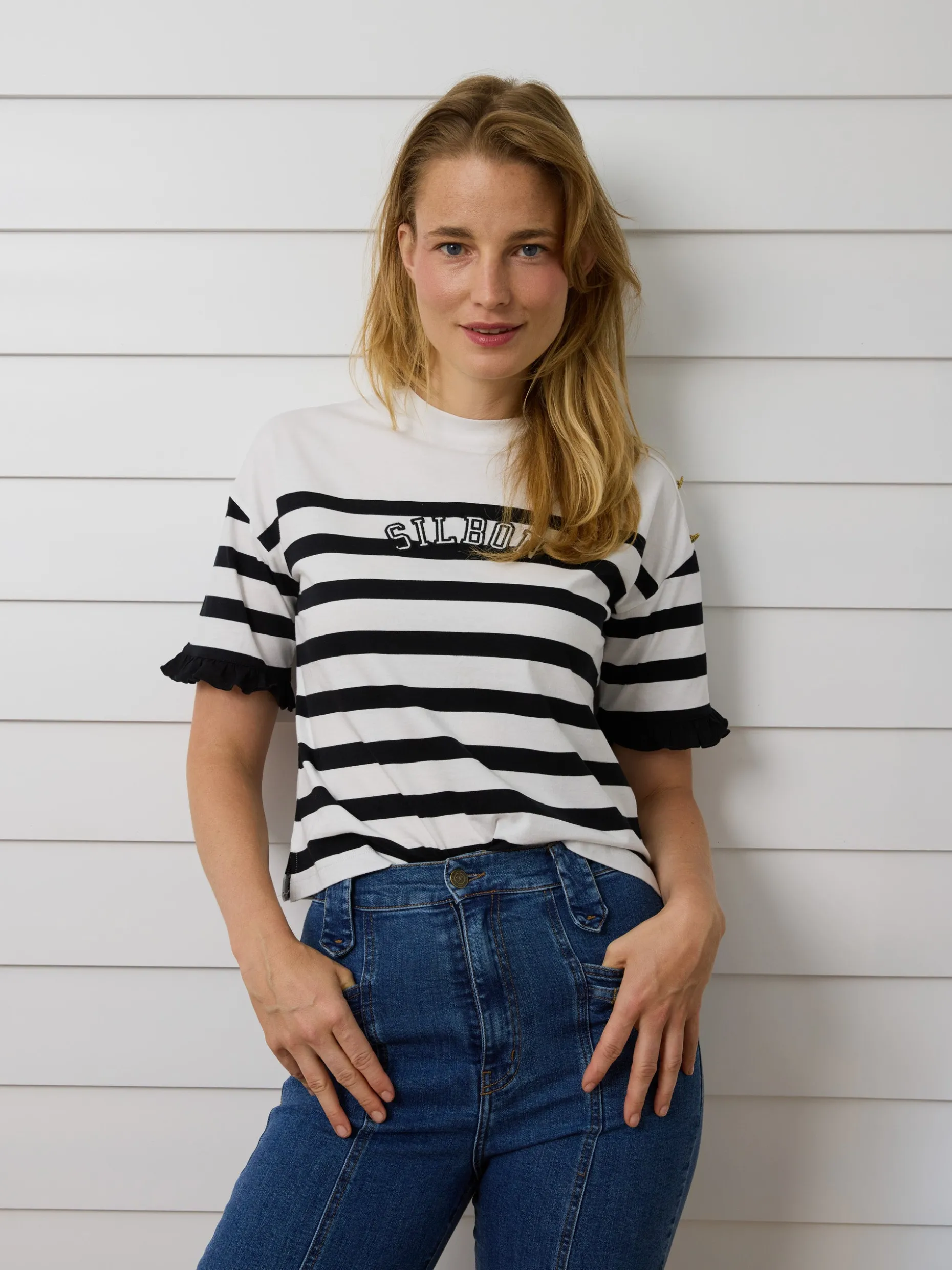 Camiseta woman rayas negra y blanca