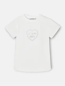 Camiseta woman roll out corazon tachas blanca