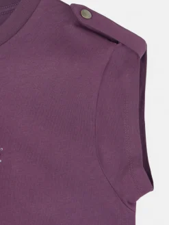 Camiseta woman roll out corazon tachas morado