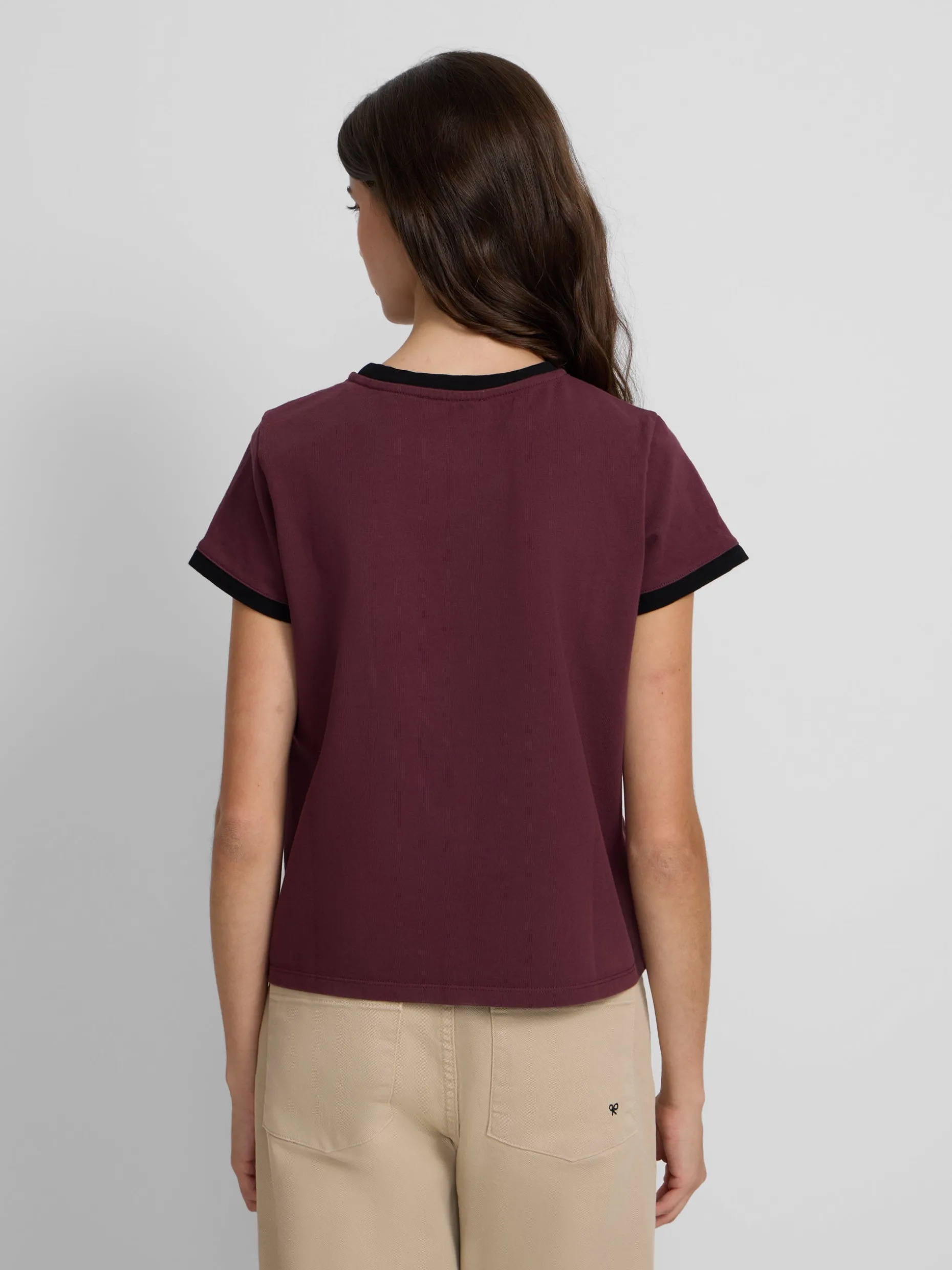 Camiseta woman silbon varsity burdeos