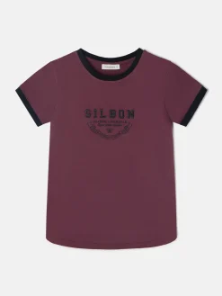 Camiseta woman silbon varsity burdeos