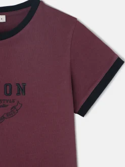 Camiseta woman silbon varsity burdeos