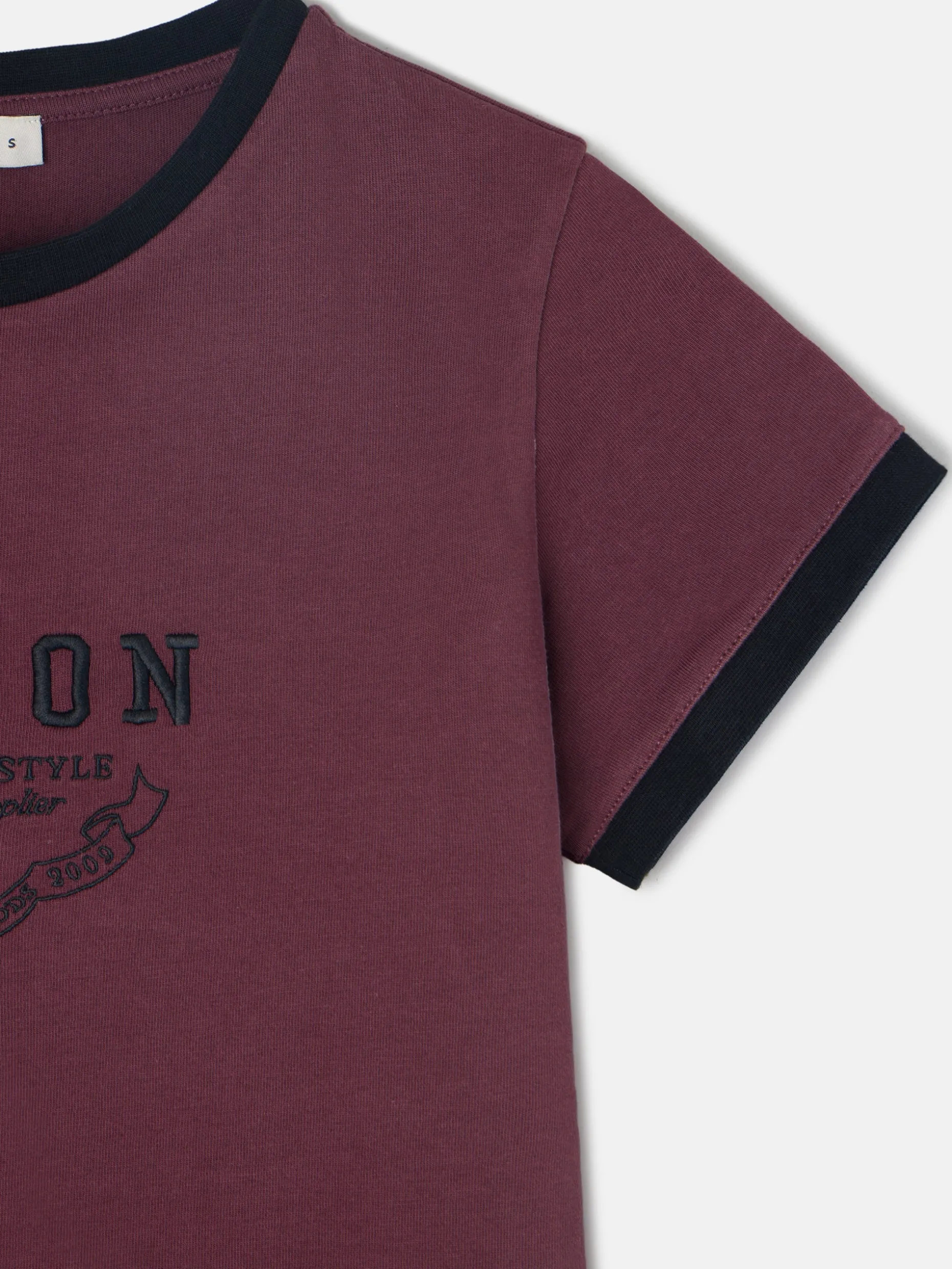 Camiseta woman silbon varsity burdeos