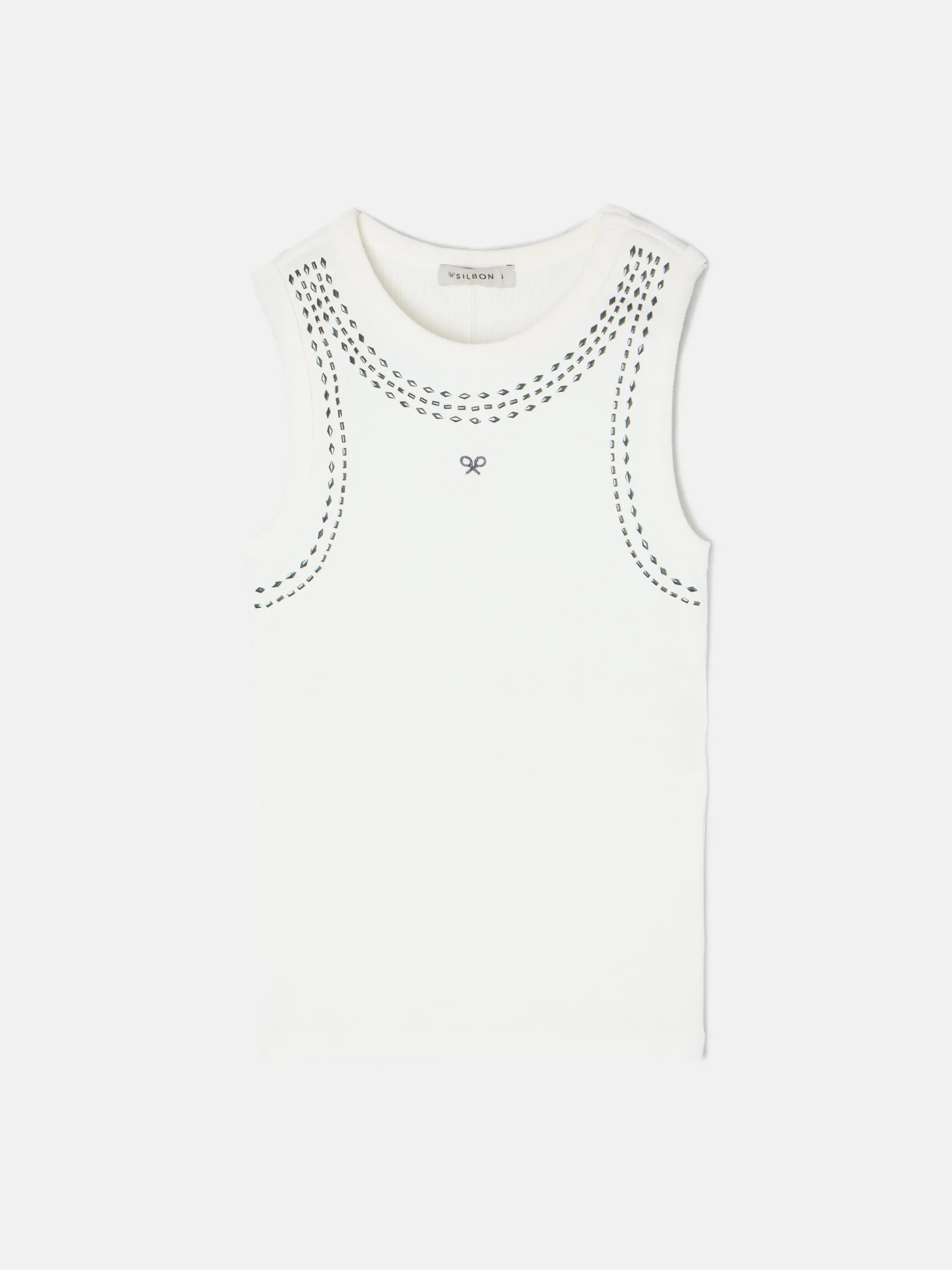 Camiseta woman tank top tachas blanca