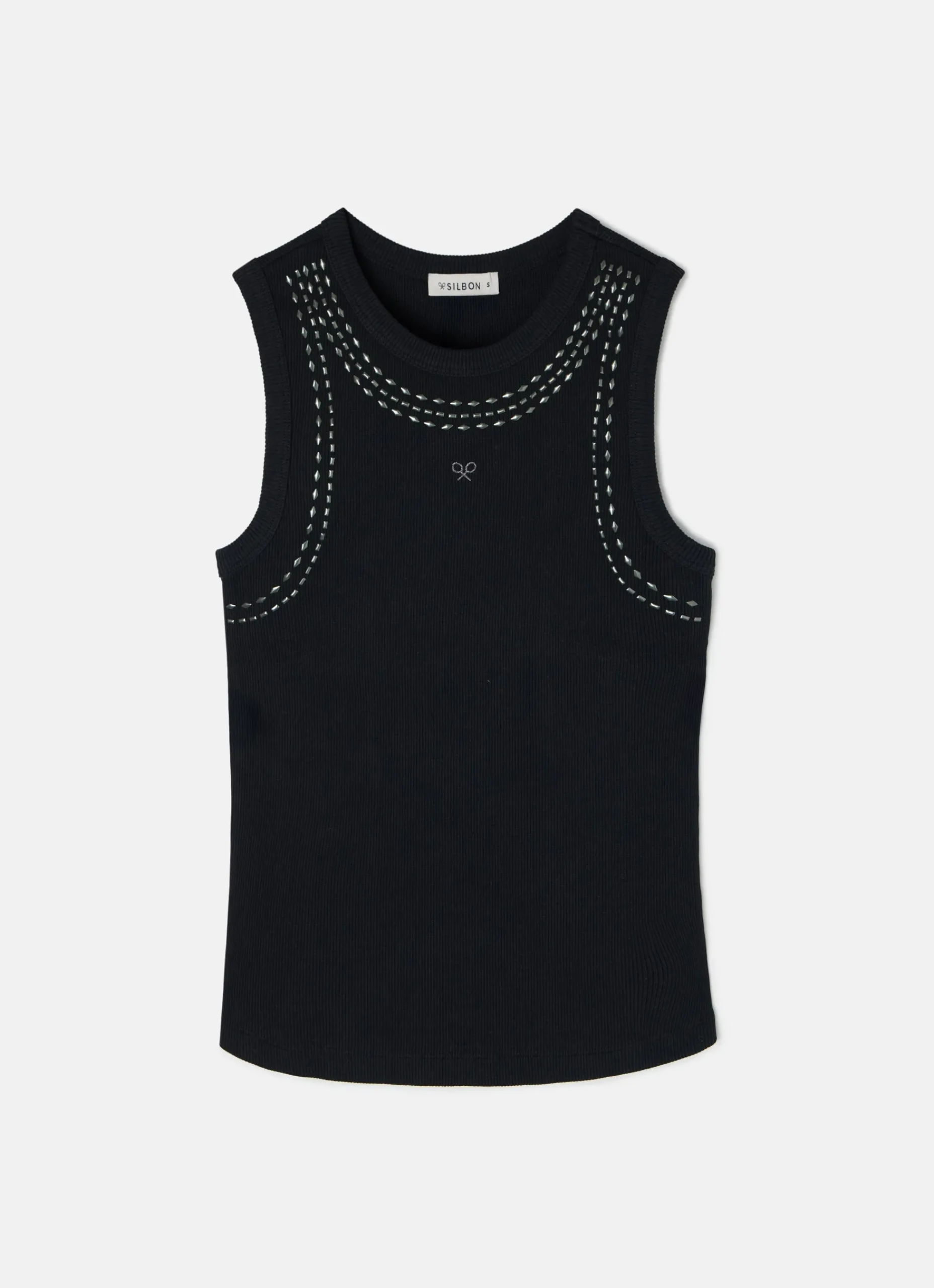 Camiseta woman tank top tachas negra
