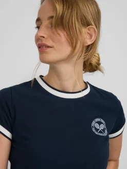 Camiseta woman varsity azul marino