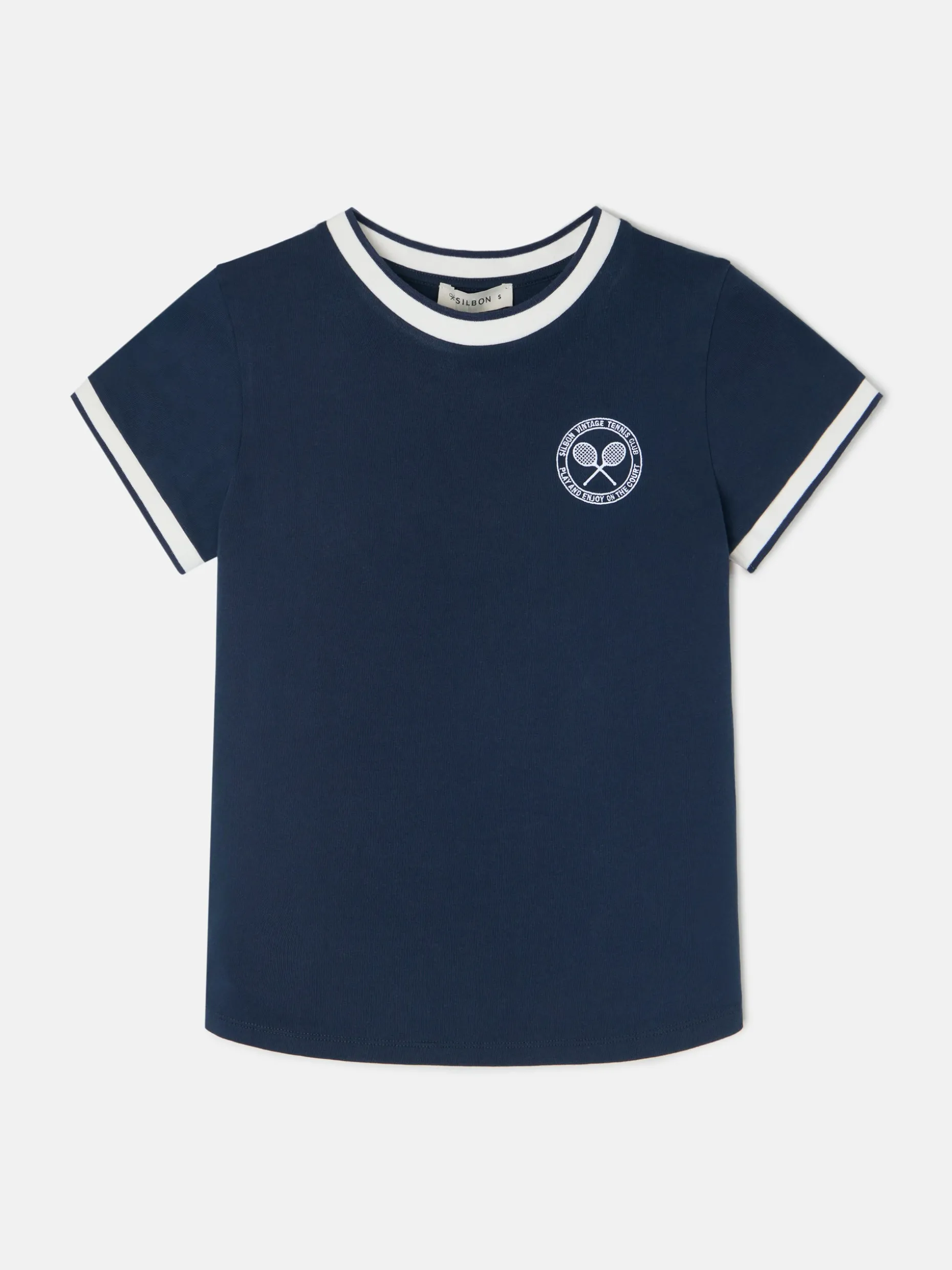 Camiseta woman varsity azul marino