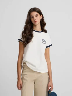 Camiseta woman varsity blanca