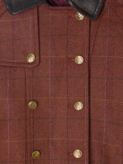 Capa girl detalles cuero cuadros marrones