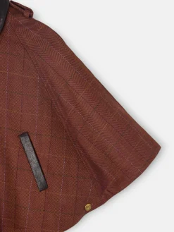 Capa girl detalles cuero cuadros marrones