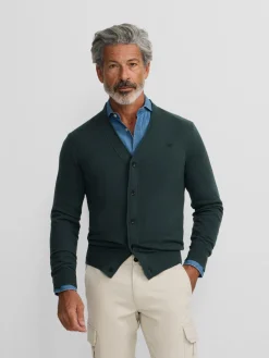 Cardigan classic verde oscuro