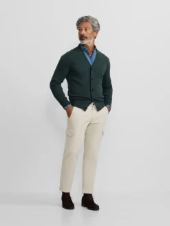 Cardigan classic verde oscuro