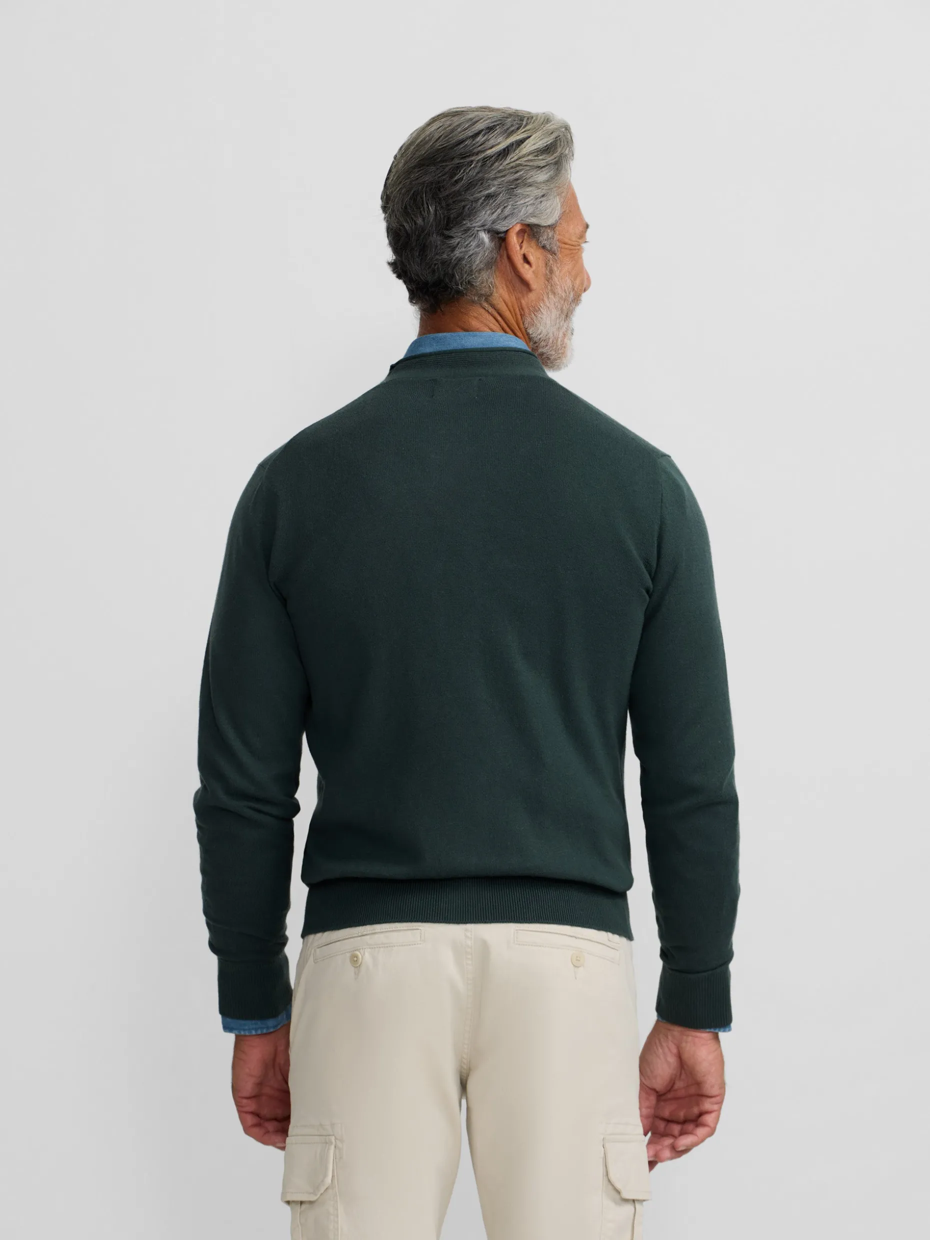 Cardigan classic verde oscuro