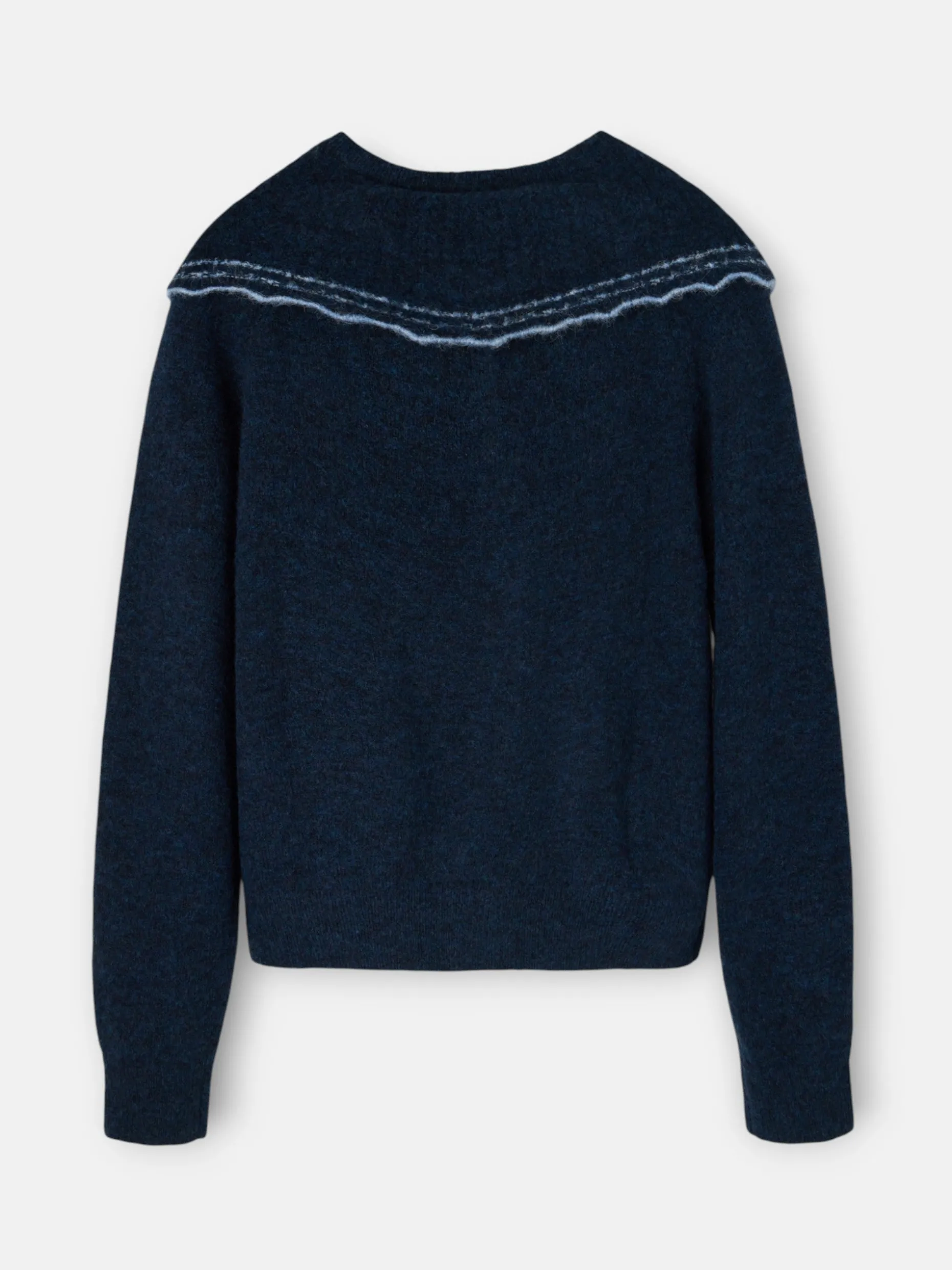 Cardigan cuello bobo contraste marino
