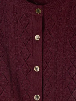 Cardigan punto ochos burdeos