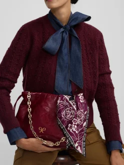 Cardigan punto ochos burdeos