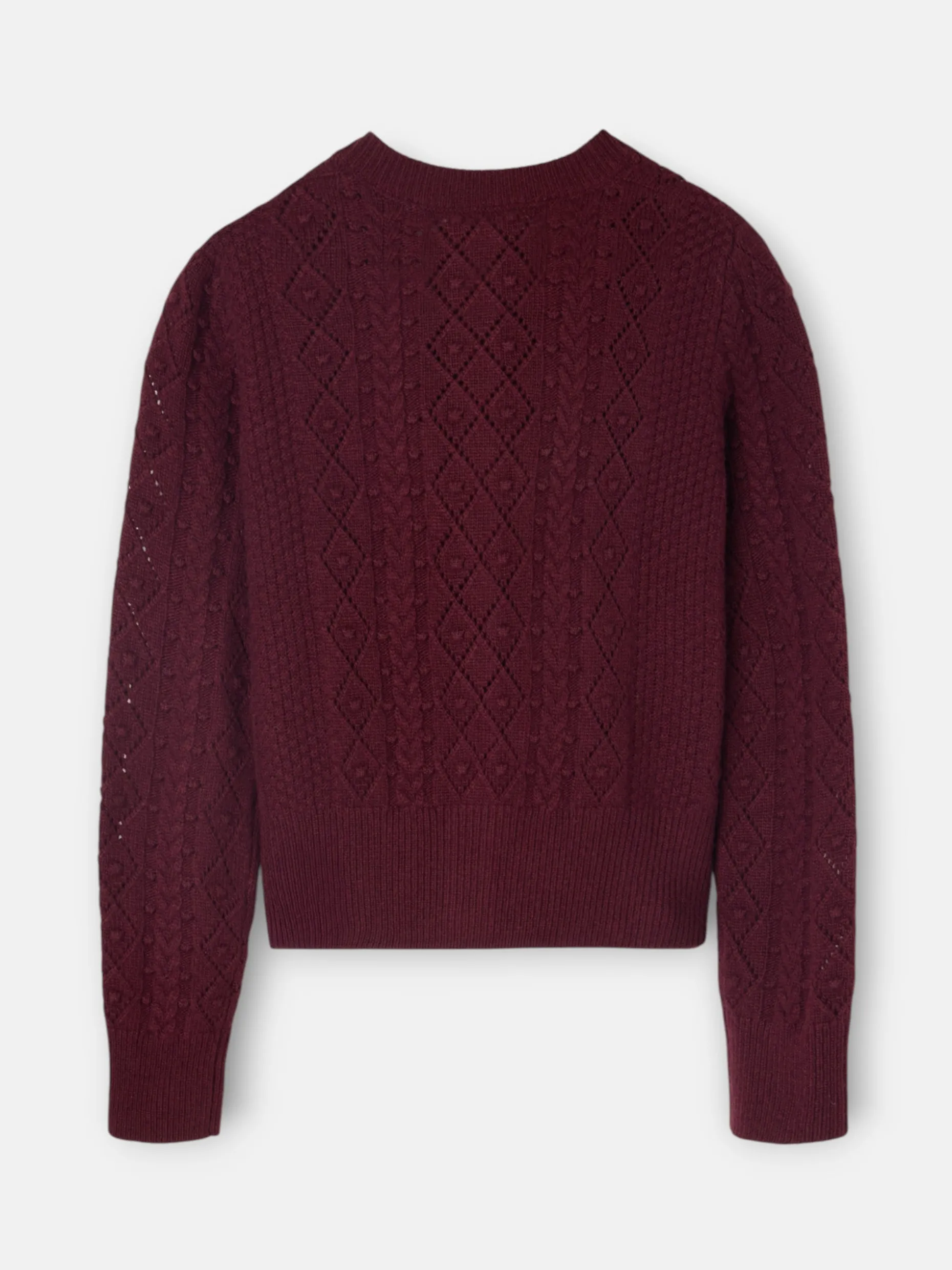 Cardigan punto ochos burdeos