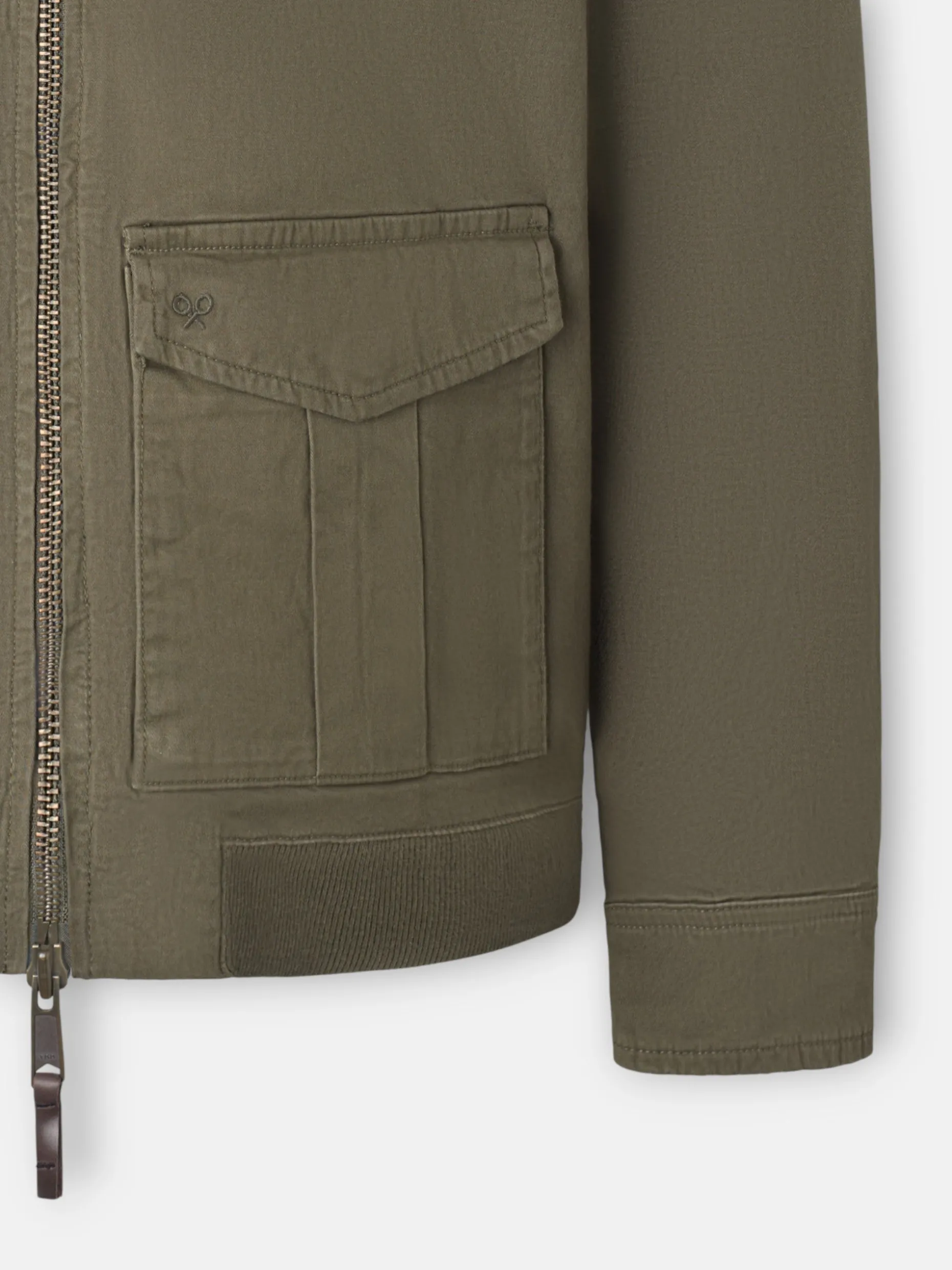 Cazadora garment dye khaki